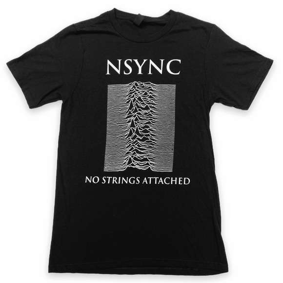 NSYNC - Unknown Pleasures Mashup, No Strings Attached, Black Concert Tee, Size S - Picture 1 of 5